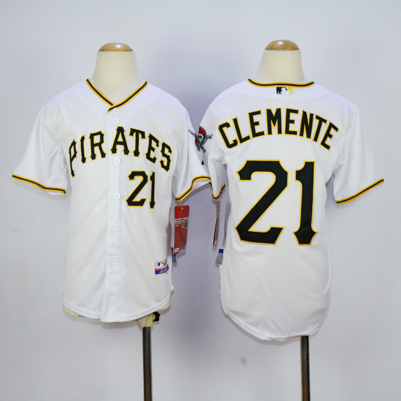 Youth Pittsburgh Pirates 21 Clemente White MLB Jerseys